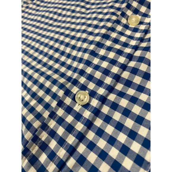 VINEYARD VINES 'On-The-Go' LS Button Down Shirt XL Blue Gingham Brrr Performance - Picture 5 of 13
